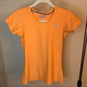 Under Armour Light Orange Fitted HeatGear Top